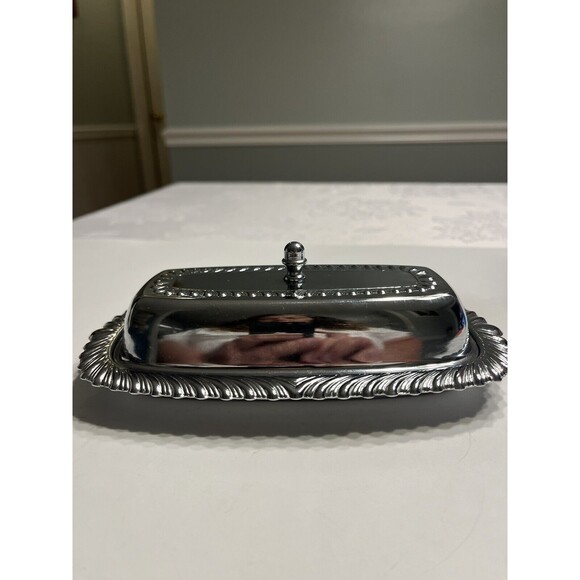 Irwinware Vintage Chrome Plated Butter Dish With Lid 1970’s Made in USA 🇺🇸 - Picture 3 of 15